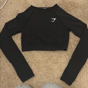Gymshark Black Fitted Crop Top